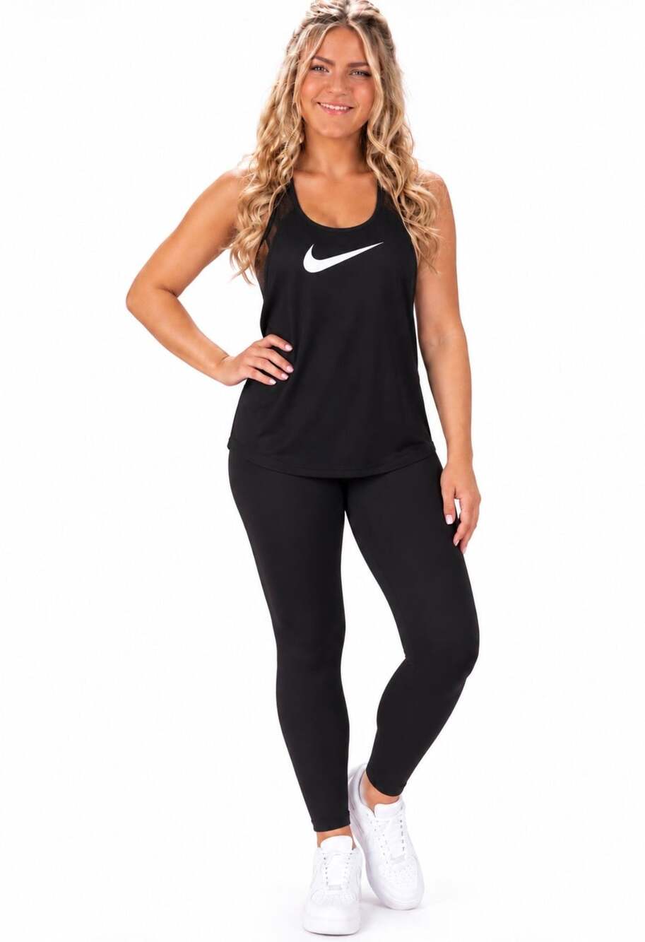 Nike Dri-FIT Tank Top Black Mesh Swoosh Activewear